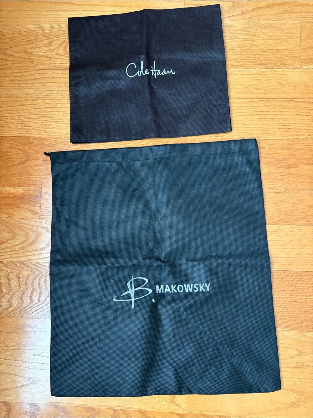 B. Makowsky Black Logo Dust Boot Bag & Cole Haan Brown Shoe Bag